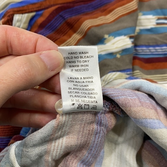 Stetson Serape Southwest Western Rayon Button Up Long Sleeve Blouse Small - Picture 5 of 7